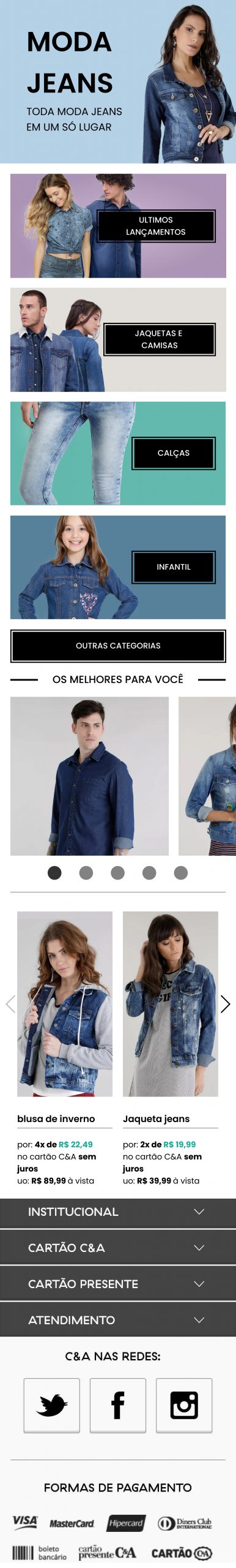 C&A Modas - Mobile UI Design